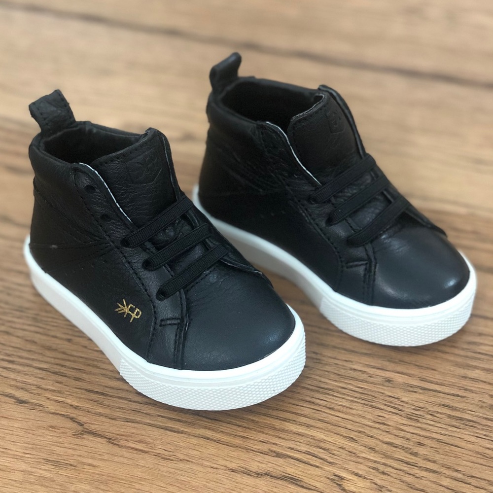 New Freshly Picked Black Leather Hightops